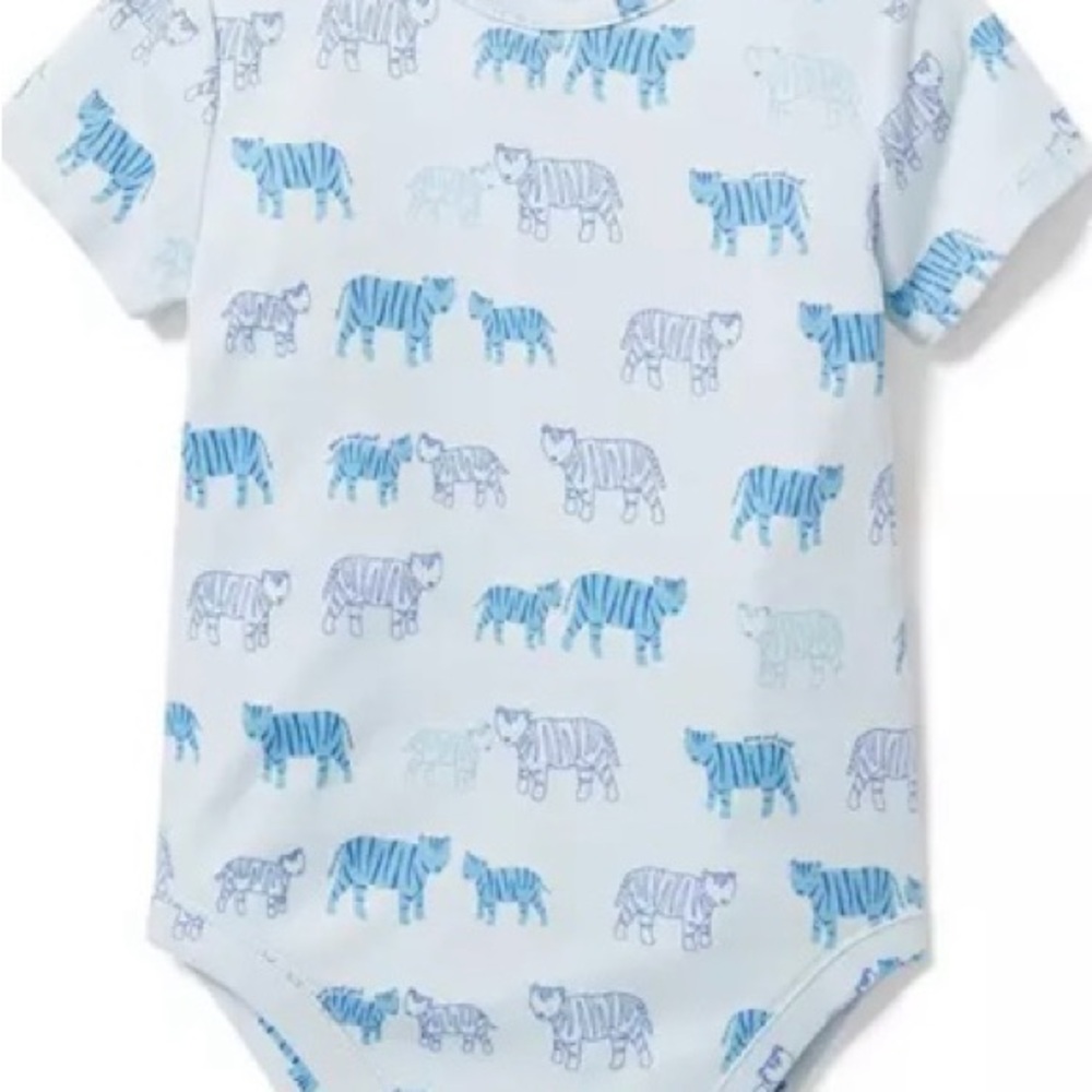 Janie and Jack blue‎ tiger print onesie nwt